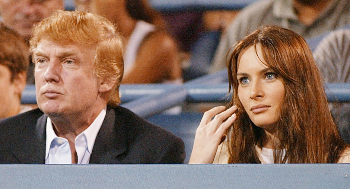 KUWTTRUMPS's tweet photo. Donald &amp; Melania at the U.S Open - 2002  🖤🎾 https://t.co/FEDoO079Ht