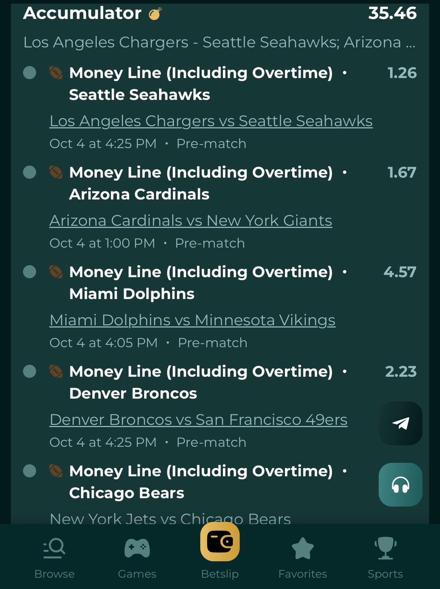 summerparlays's tweet photo. Lotto Parlay of the day🐬 

world animal day so i bet on all animal teams facing a non animal team😭😭😭

Dolphins ml 
Seahawks ml 
Cardinals ml 
Broncos ml 
Bears ml 
Ravens ml 

$85 returns $3000 (this shi is not hitting 💀) https://t.co/3rJtLjXauA