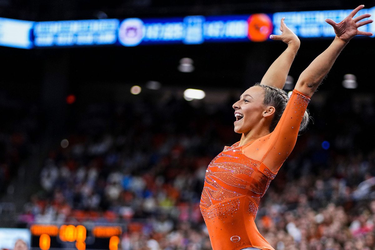 TheFiveGym's tweet photo. SPOTLIGHT — GYMNAST TO WATCH (SENIOR): Olivia Greaves — Auburn Official 2027 roster: Senior. Staten Island, N.Y. Abeka Academy. AA. 2026: All-SEC. Every meet. Floor NQS 9.880. Season high 9.950 vs NC State (1/9), share of the title. 9.925 at LSU (2/13). 9.900 at Elevate the Stage. 9.800+ floor in 10 meets. Bars in every meet. NQS 9.820. Season high 9.875 twice. Career high 9.975 vs LSU (3/14/25). Vault 13 times. Tied career high 9.825 at Georgia (2/1). Senior year locks the floor five and the bars score that already hit 9.975.

Just the read.

 @AuburnGymnastics @SEC @NCAA_Gymnastics #NCAAGYM #NCAAGymnastics #WarEagle