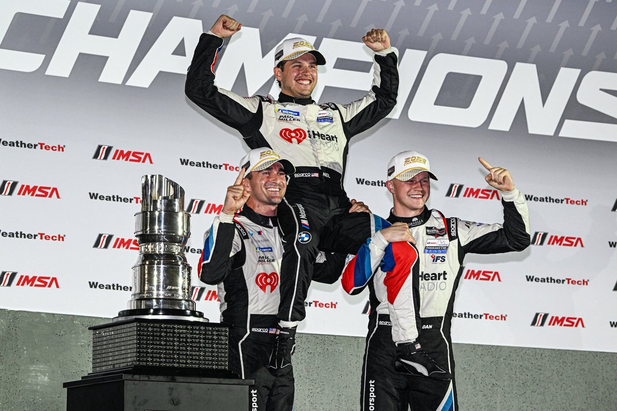 detroitgp's tweet photo. Sending congratulations to @JaitkenRacer, @cadillac, @AX_Racing, Connor De Phillippi, Neil Verhagen and Paul Miller Racing on capturing the 2026 @IMSA GTP and GTD PRO championships at the season-ending Petit Le Mans. Aitken earned his first top-class title with the No. 31 Cadillac Whelen Cadillac V-Series.R, while De Phillippi, Verhagen and Paul Miller Racing secured their first GTD PRO driver and team championships.