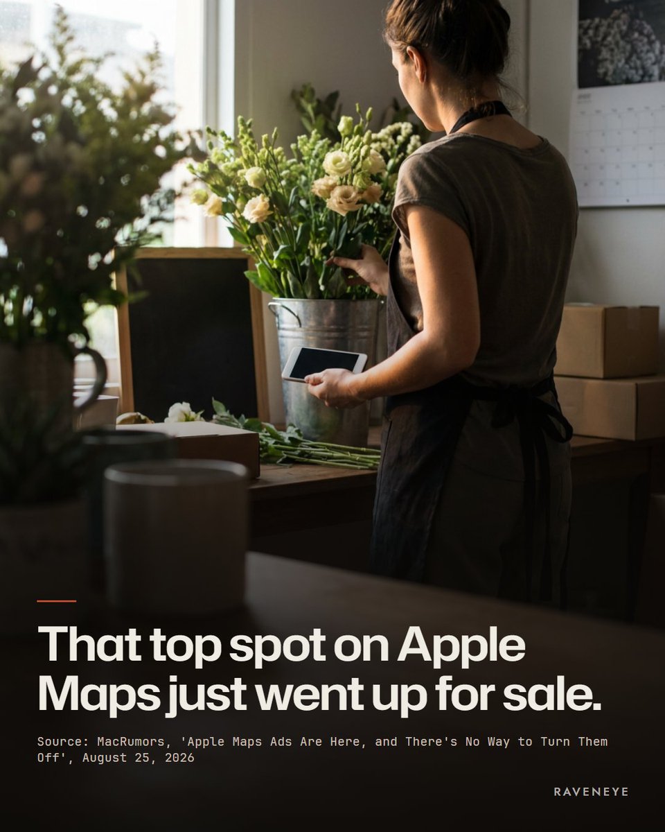 Raveneyeglobal's tweet photo. The top of an Apple Maps search is now a paid ad. MacRumors reported it in the US and Canada last month.

It means the first free listing, right below the ad, has to be complete.

Have you checked yours? See what a customer sees.

#localSEO https://t.co/wuAPgwhijL