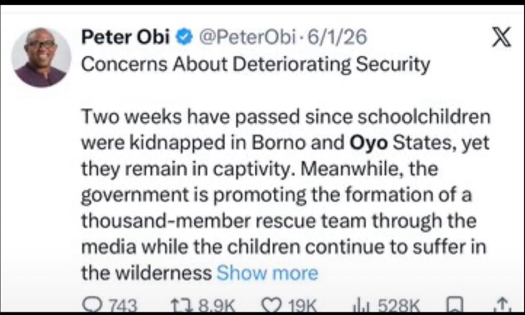 diponet1's tweet photo. WHO NOTICED PETER OBI DIDN’T MENTION THE STATE AND REGION THE KIDNAPPING HAPPENED IN THE 3 PARAGRAPHS ?

He intentionally used his social media and traditional  media platforms to PROJECT to the world that :

1. SOUTH-SOUTH, NORTH-EAST , NORTH -WEST , SOUTH-WEST & NORTH-CENTRAL are not safe for business & residency!

2. But only SOUTH -EAST is safe for business and residency , yet it didn’t make it to TOP 10 safest States in Nigeria!

WHY IS PETER OBI FAST TO MENTION NAMES OF THE STATE BUT NOT ANY BAD INCIDENCE IN SOUTH-EAST?

Peter Obi is a sectional ,divisive and ,clannish , religious and tribal  bigot.