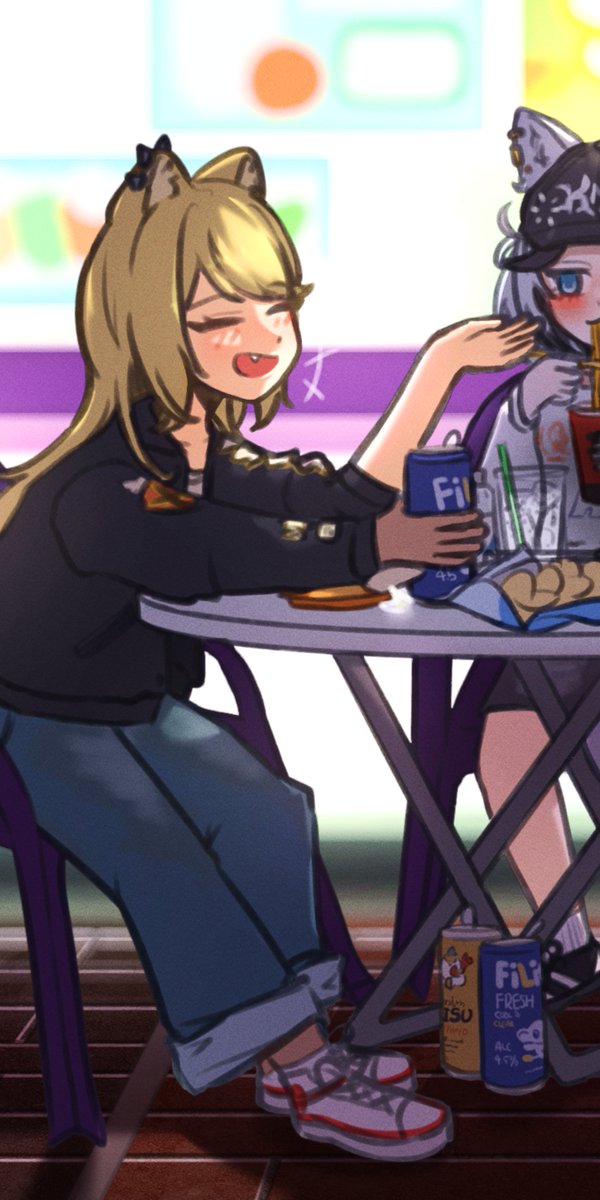 raki_gaki's tweet photo. 実は私もやったことないです、コンビニ飲み

#kmnzart https://t.co/qDs62tMEMp