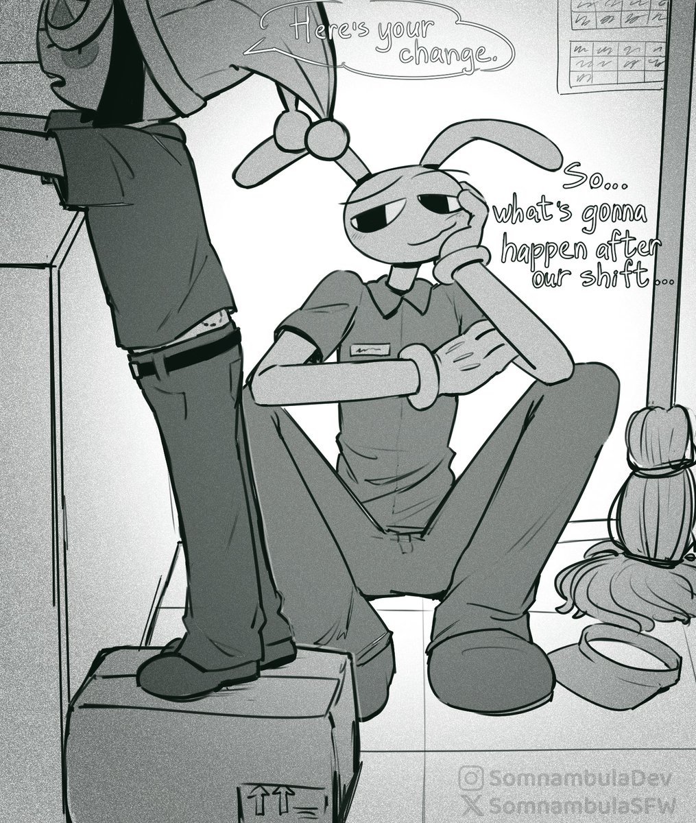 SomnambulaSFW's tweet photo. work_at_Spudsy's_4🍔🍴🫦
#funbuntober26 #jaxxpomni https://t.co/8oKWkbrOGV