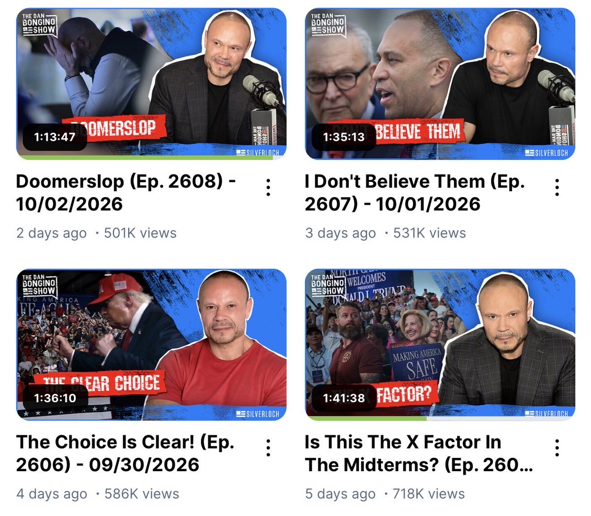 dbongino's tweet photo. A huge thank you to the Bongino Army for another incredible couple of weeks. Together, we’ve racked up millions of listens and views across platforms.

We deeply appreciate your continued support, especially during this critical election season.

Join us every day LIVE on Rumble at 10a ET—or watch on demand anytime.

God bless America, and all those who defend Her. 🇺🇸