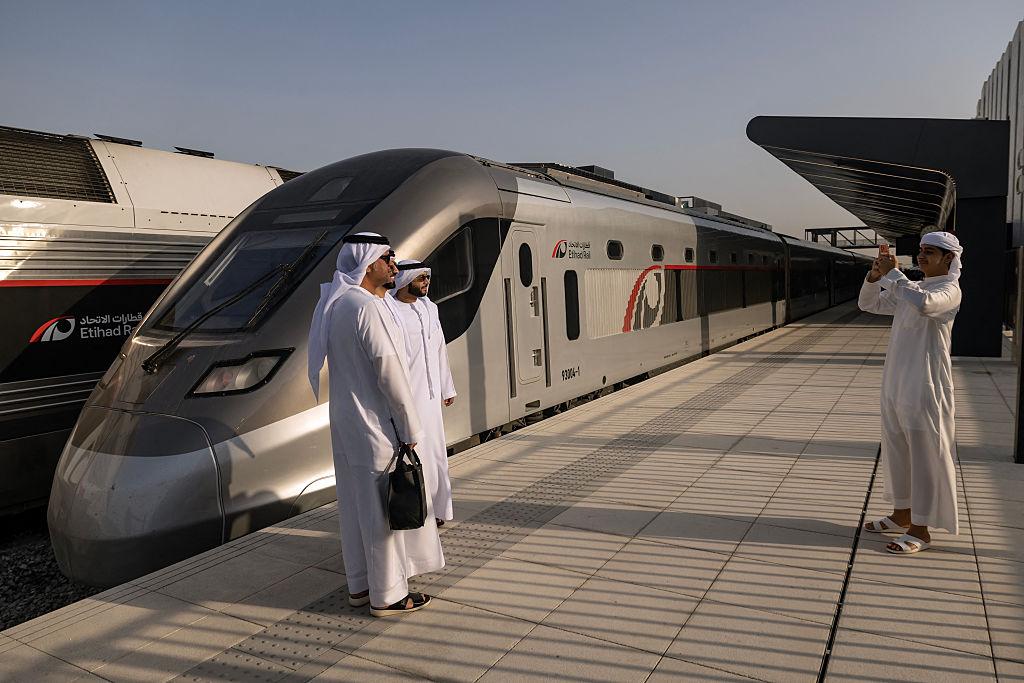 LaurenFairways's tweet photo. Dubai to Abu Dhabi in about 57 minutes. 🚆🇦🇪

The new Etihad Rail passenger service is bringing Dubai and Abu Dhabi closer than ever.

A faster way to explore the UAE.

#UAE #Dubai #AbuDhabi #Travel https://t.co/75ixNieJvt