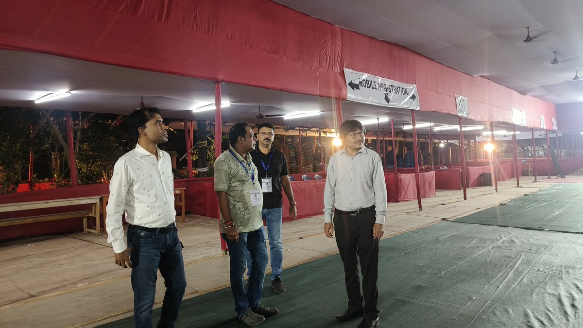 CEOWestBengal's tweet photo. 'Ensuring Smooth and Efficient Poll Preparedness'
Glimpses from the visit of DCRC venue (Kabi Sukanta Teachers' Training Institute)by DEO Purba Medinipur along with officials for upcoming bye election at Nandigram AC of Purba Medinipur district of West Bengal.
#ByeElections #DCRC https://t.co/fVp7w9hZwJ