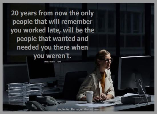 Emmanuel_S_John's tweet photo. AND NOW FOR A WORD FROM OUR CHILDREN. 
Your bosses won't remember it!
Sure there are people that need to work to survive, and they should. This isn't about them. This is about finding that balance between the two. This is a bout chasing money while your child is chasing a ball. Not an easy choice for sure but we never get another chance to watch them grow and support them emotionally. 
Emmanuel S. John
#neglecteddamagedgraced #neglected #neglect