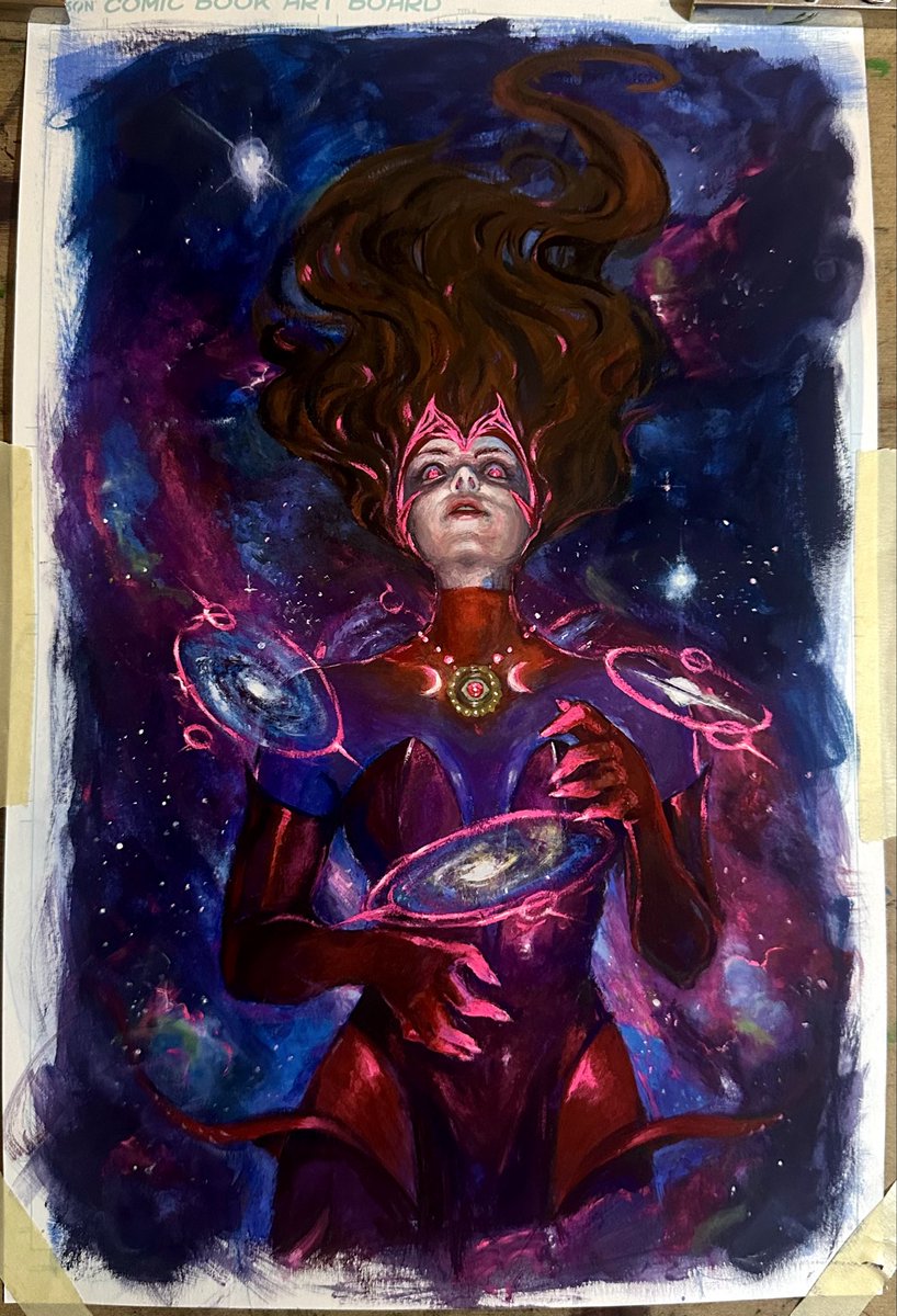 demaymayart's tweet photo. Finally finished this! #scarletwitch #gouache https://t.co/buxbNBQsaQ