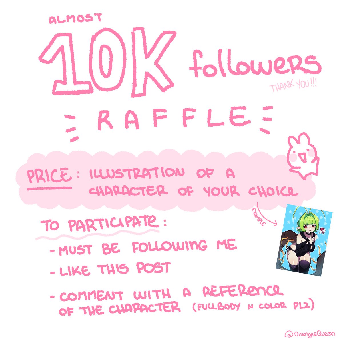 OrangeeQueen's tweet photo. ✨🎀 ₐₗₘₒₛₜ 10k raffle! 🎀✨

Please read everything before commenting
winner will be chosen randomly:3
winner will have 24hrs to claim their price, if the price is not claimed, another winner will be chosen 

-ends Friday 9th- https://t.co/qXHmjfnbvI