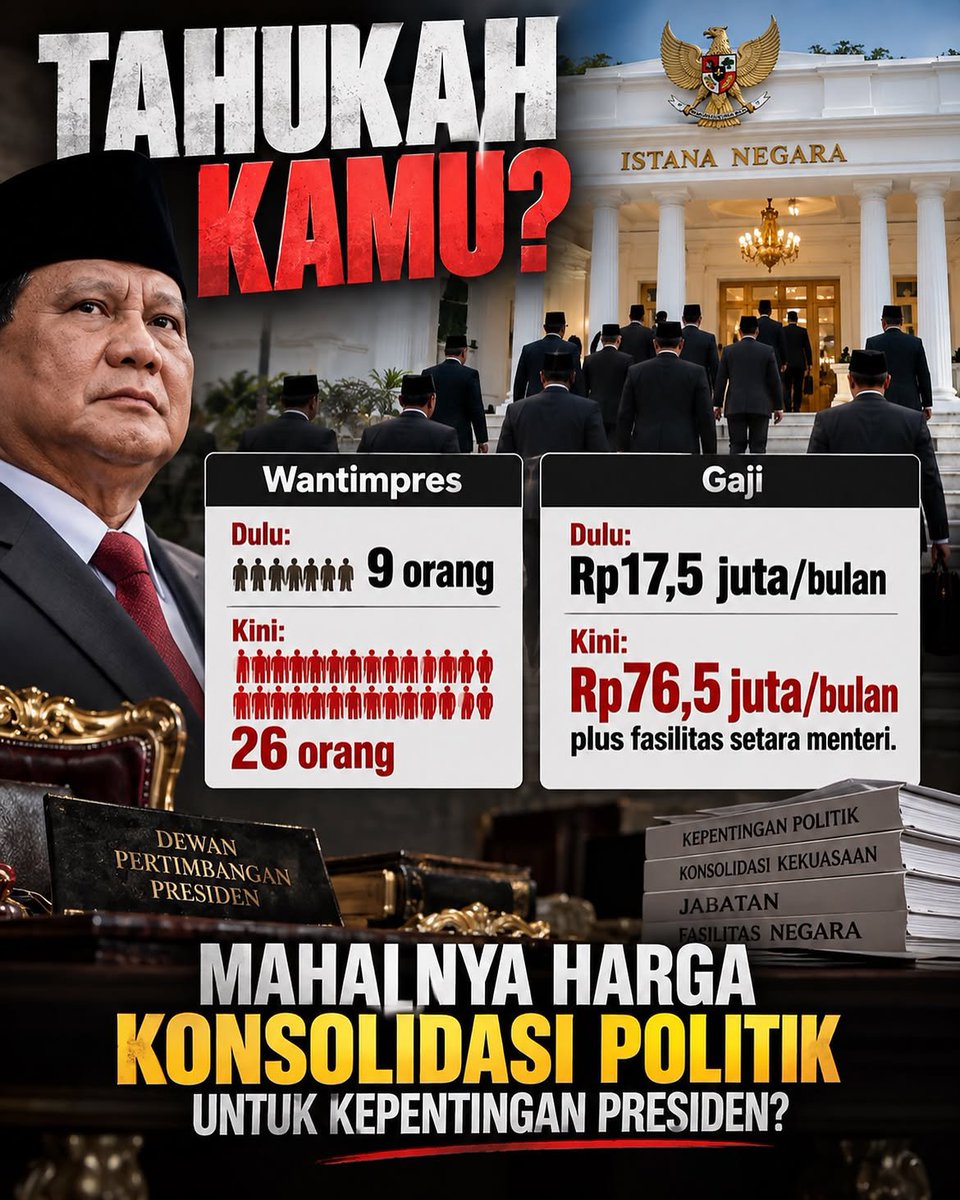 TaliUdeng's tweet photo. Prabowo sibuk banget dengan konsolidasi sana sini.. bikin badan² baru di luar kementrian yg diisi orang²nya sendiri.. mengangkat orang² untuk dijadikan staf ini itu..
Efesiensinya dimanaaaaa ....

Ga PD sama pemerintahannya atau gimana si.. https://t.co/n6KeT3OyTt