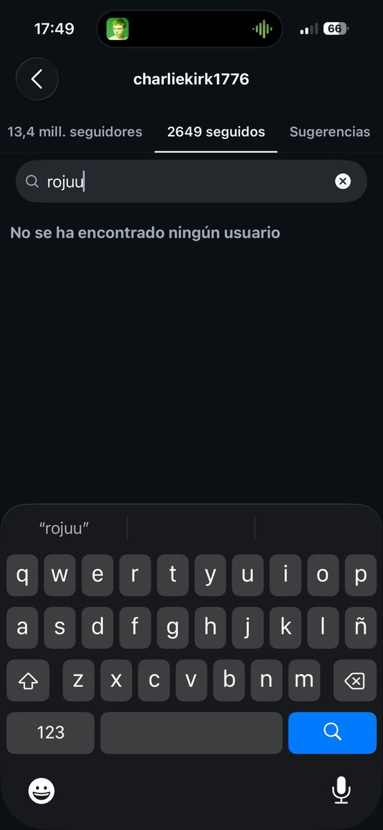 qrdii_'s tweet photo. 🚨Charlie kirk ha dejado de seguir a rojuu después de las ultimas noticas https://t.co/06qxyPotAI