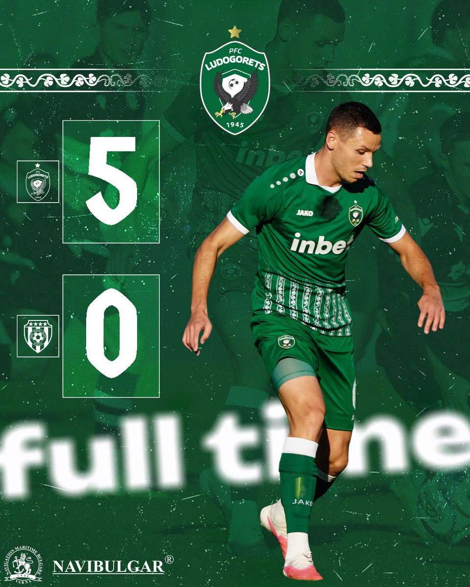 Ludogorets1945's tweet photo. 💪 End of the game. Victory for Ludogorets with 5:0
#ludogorets #chernomore #ludogoretschernomore https://t.co/M4kvvsHDjg