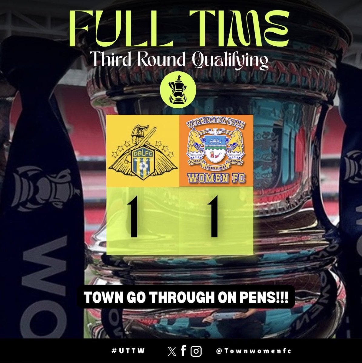 TownWomenFC's tweet photo. 𝐓𝐨𝐰𝐧 𝐠𝐨 𝐭𝐡𝐫𝐨𝐮𝐠𝐡 𝐨𝐧 𝐩𝐞𝐧𝐬!!!

𝐖𝐞 𝐚𝐫𝐞 𝐢𝐧 𝐭𝐡𝐞 𝐡𝐚𝐭 𝐟𝐨𝐫 𝐟𝐢𝐫𝐬𝐭 𝐫𝐨𝐮𝐧𝐝 𝐩𝐫𝐨𝐩𝐞𝐫 of the @WomensFACup 🎩🏆

Thank you to all our travelling supporters!!💙

#UTTW https://t.co/g5gokE0M2o