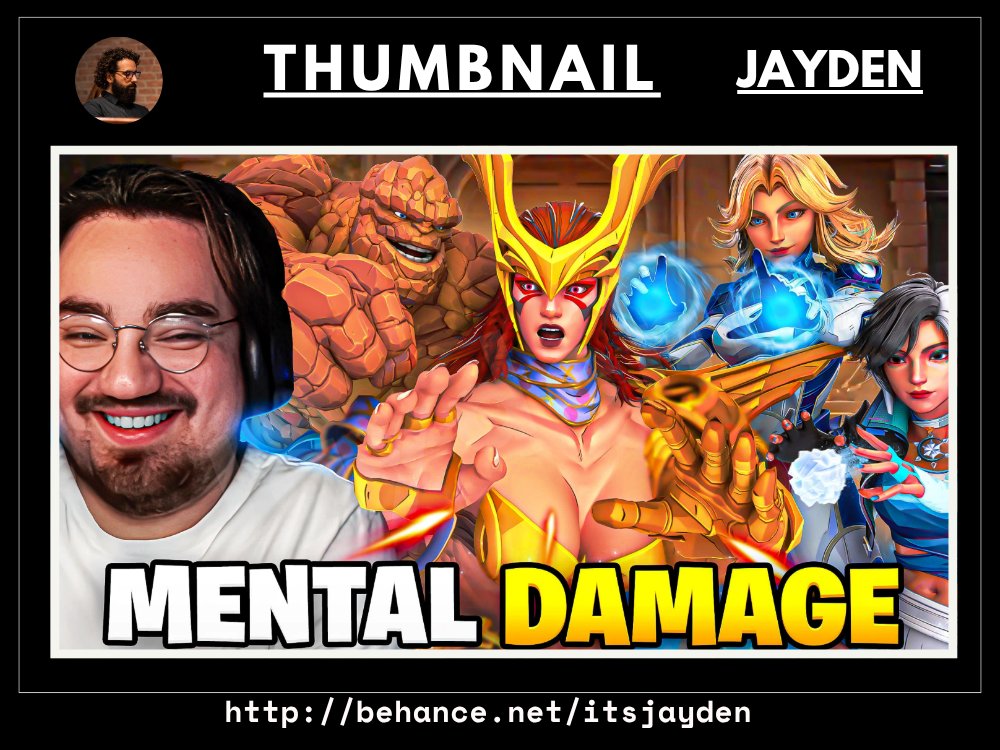 Its__jaydenn's tweet photo. Big hero moments deserve strong thumbnail composition. โก
Choose one character moment and build around it.
Clear action creates instant curiosity. ๐ฏ
#MarvelRivals #GamingThumbnail #GamingDesign #ThumbnailDesign #YouTube https://t.co/uFOd2lEraM