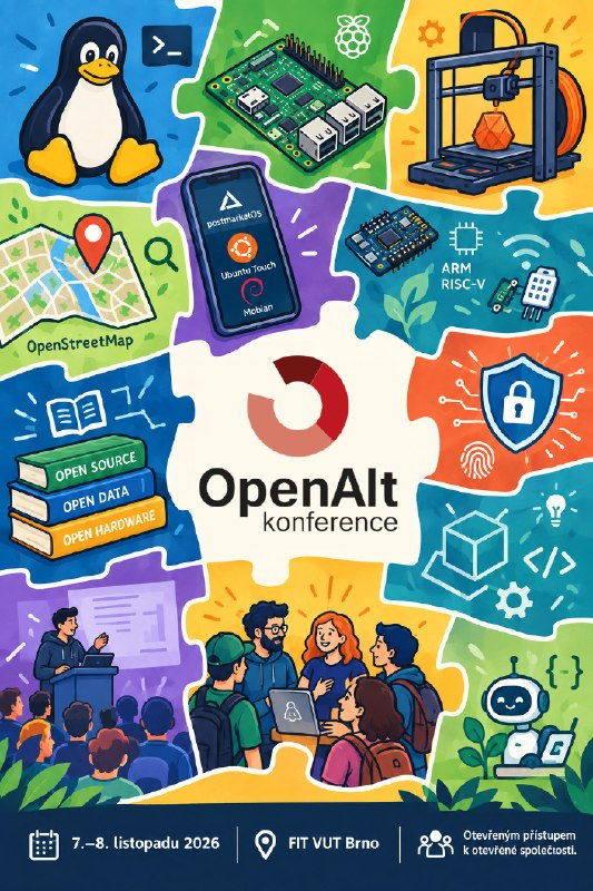 OpenAlt's tweet photo. Nestihli jste přihlásit přednášku na konferenci #OpenAlt 2026? Nevadí! Deadline jsme prodloužili do 11. 10.  Neváhejte a vyplňte formulář na webu! 🚀 https://t.co/YRjShzGuud