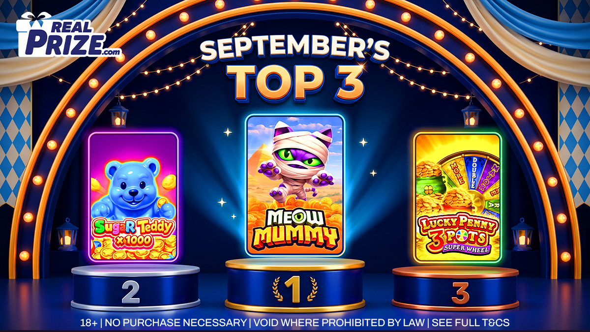RealPrizecom's tweet photo. 🥇 We know September’s #1 game… but do YOU? 👀
The name’s under wraps
Take your best guess below! 👇 https://t.co/3MzSJd9G1j