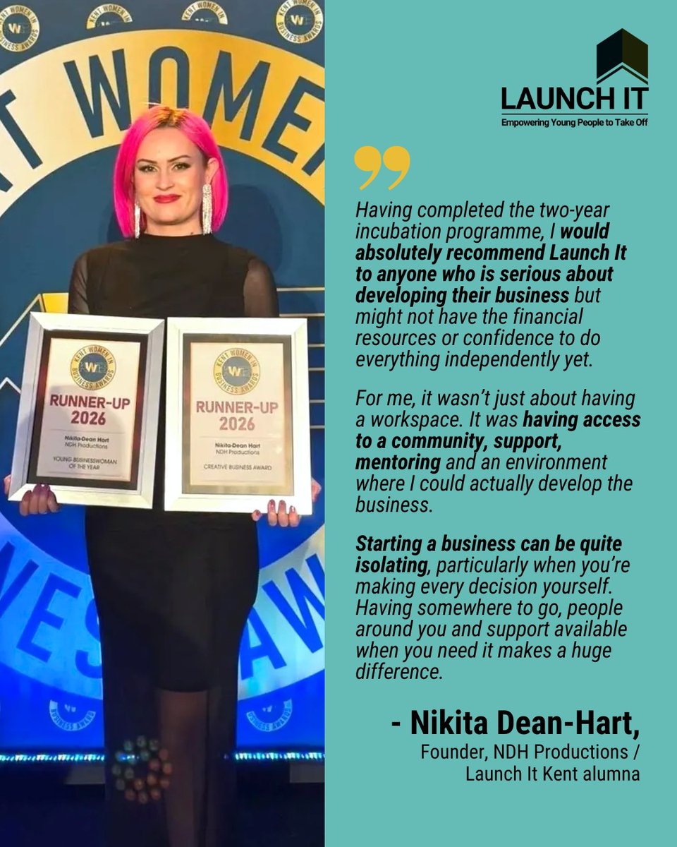 LaunchIt_UK's tweet photo. From running a video production business to building her own studio, Nikita’s Launch It journey shows what can happen when young founders have the space, support &amp; community to grow. 🎥✨

We’re proud to have supported Nikita in her journey &amp; excited for what's next. 🚀 https://t.co/9SergVJTxa
