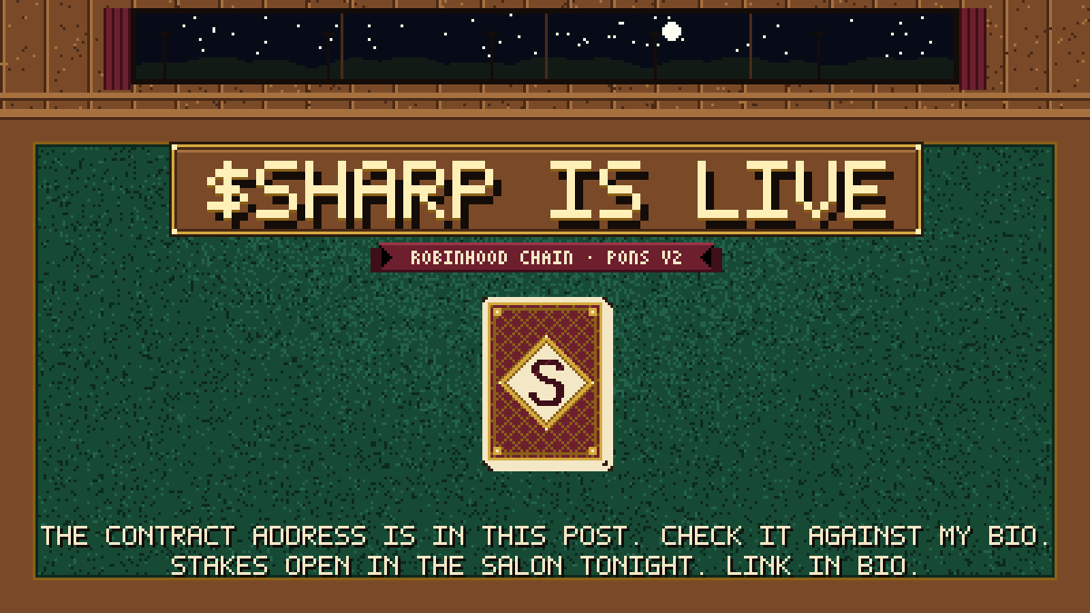 frieddev_earl's tweet photo. The $SHARP has been launched (a bit ahead of schedule)

CA: 0xE0Cf87e471a583cF6B38432474AeE7A05cB63340

Let the fun begin, game website is linked to the profile! https://t.co/IL6ZmwMSS3
