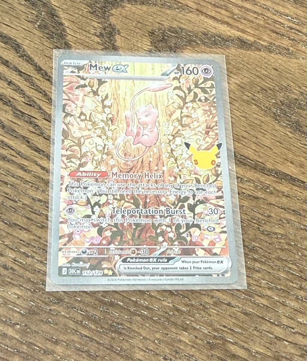 x0xliv's tweet photo. Got myself some 30th celebration @Pokemon booster bundles yesterday! I’m shook! I pulled the Mew SIR 🥺🥺🥺 https://t.co/u5TKcJuF8W