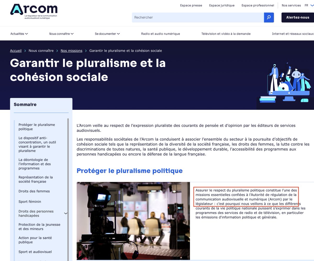 PatriceCali's tweet photo. Avant de réfléchir à de "nouvelles règles" pour les podcasts politiques est ce que l'@Arcom_fr pourrait déjà faire appliquer celles en vigueur ?
À savoir la candidature de François Asselineau a été évoqué par aucun média de masse, alors qu'il l'a annoncé et répété depuis plus de 2 ans.
Arcom : "Assurer le respect du pluralisme politique constitue l’une des missions essentielles confiées à l’Autorité de régulation de la communication audiovisuelle et numérique (Arcom) par le législateur"
Merci.
https://t.co/s1bWkJJgR4
#Frexit #UPR #Asselineau2027 🇫🇷