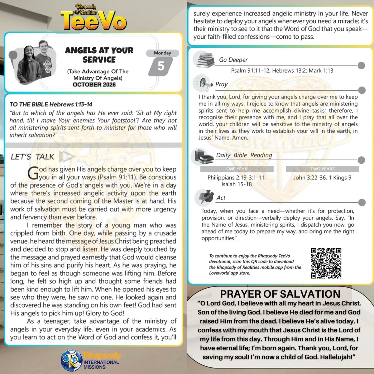 Rachael_W1's tweet photo. I thank you, Lord, for giving your angels charge over me to keep me in all my ways. I rejoice to know that angels are ministering
spirits sent to help me accomplish divine tasks; therefore, I recognise their presence with me, and I pray that all over the world, your children will be sensitive to the ministry of angels in their lives as they work to establish your will in the earth, in Jesus’ Name. Amen.
