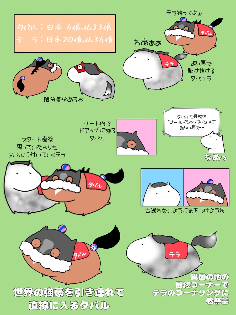oru_umalove's tweet photo. アドマイヤテラ、メイショウタバル
凱旋門賞お疲れ様でした🩷💙🩵💙

異国の地で一生懸命走る姿に感動🥲

同期の仲良しタバテラ
ゆっくり休んで無事に帰ってきてね💕

#アドマイヤテラ
#メイショウタバル https://t.co/gAlqvr7vB8