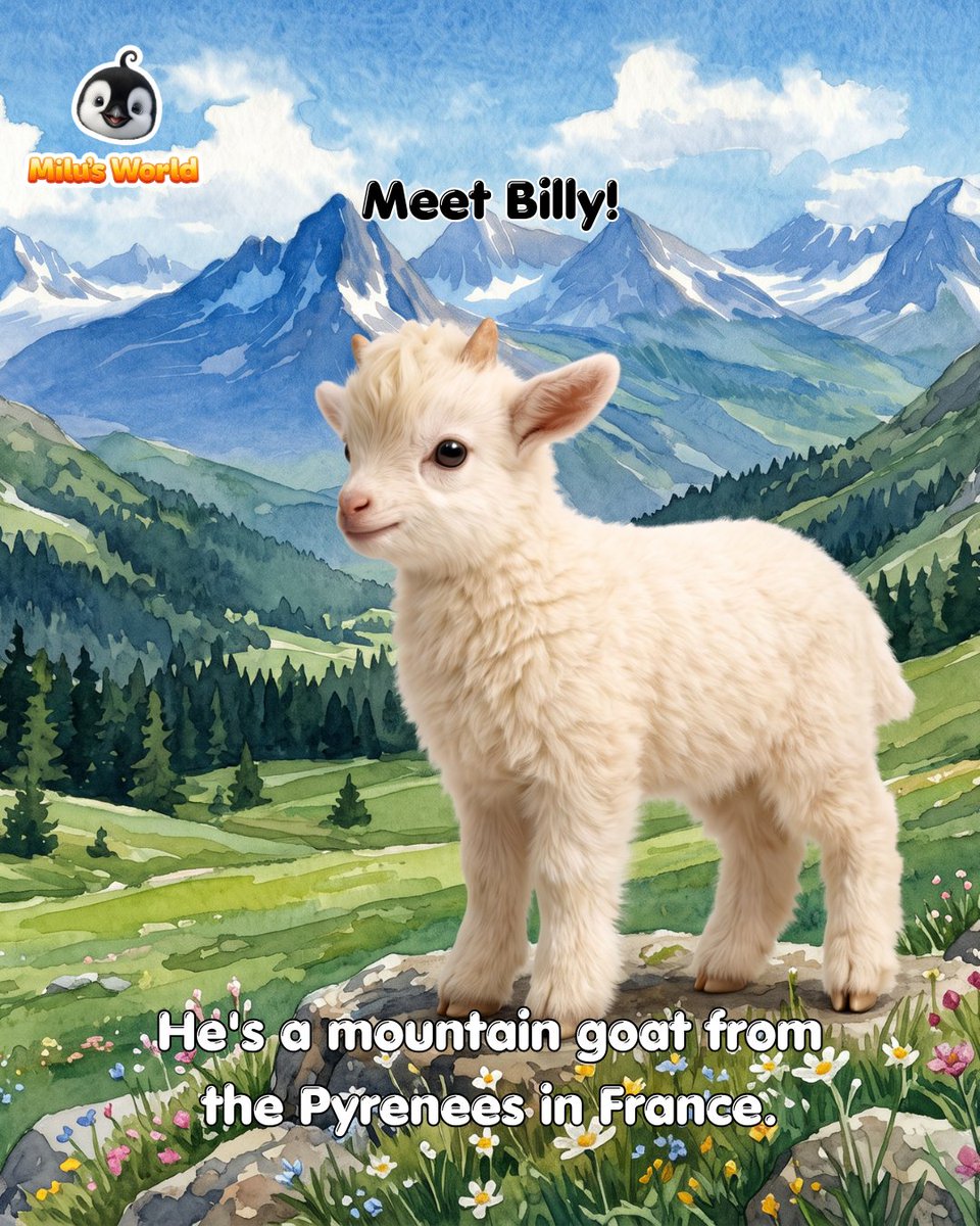 milupenguin's tweet photo. Rocky mountains for Billy 🐐, ice and snow for Milu 🐧! Different homes, but these two love to hop, play, explore, and make friends together! 😄

#MilusWorld #KidsAnimation #AnimalFacts https://t.co/q1lKDeWmnF