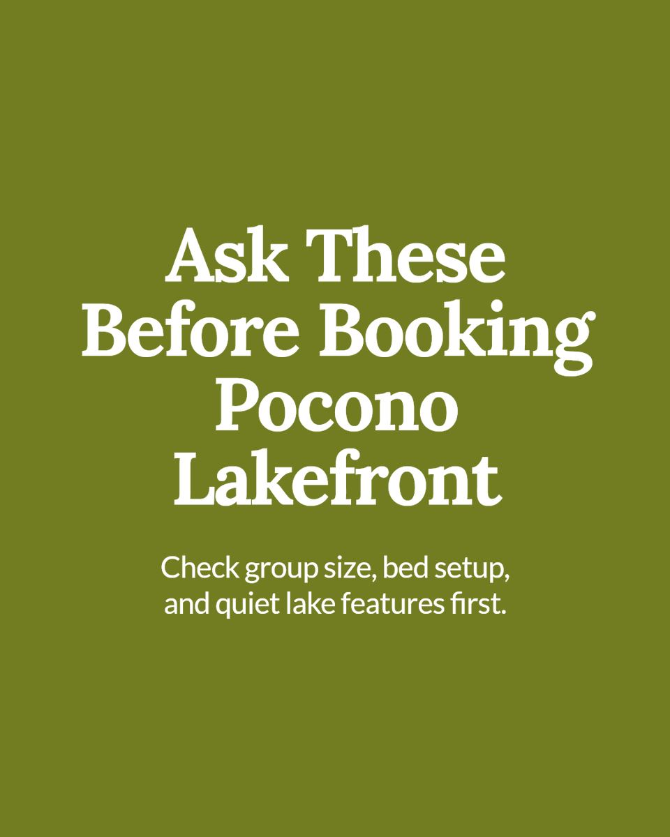 MslResort's tweet photo. Before you book a Pocono lakefront stay, ask these 3 things:
1. Is the space right for your group size?
2. Does it have the bed setup you need?
3. What’s included for quiet lake time?

Comment "LAKE" for the checklist.

https://t.co/5DRo2KPdzp #Poconos https://t.co/lZArVc0w6o