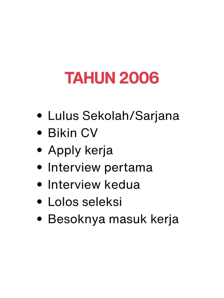 InzaTechMedia's tweet photo. Perbandingan Ngelamar Kerja di Tahun :
1996 vs 2006 vs 2026
Sumber : IG @bisakerja_id
https://t.co/dwMFiG7Mcr
Malam Senin Xiaomi Turut #MUvsArsenalLegend https://t.co/Izdx1FioC2