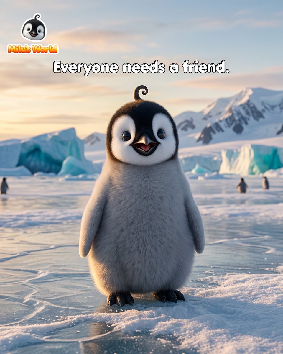 milupenguin's tweet photo. A little hello, a little kindness… and a new friend! 🐧💛

Making friends isn’t always easy. Milu is happy to be your friend first.

#MilusWorld #MiluPenguin #Friendship #LittleMiluBigWorld #KidsAnimation https://t.co/HAOvp8JIn1