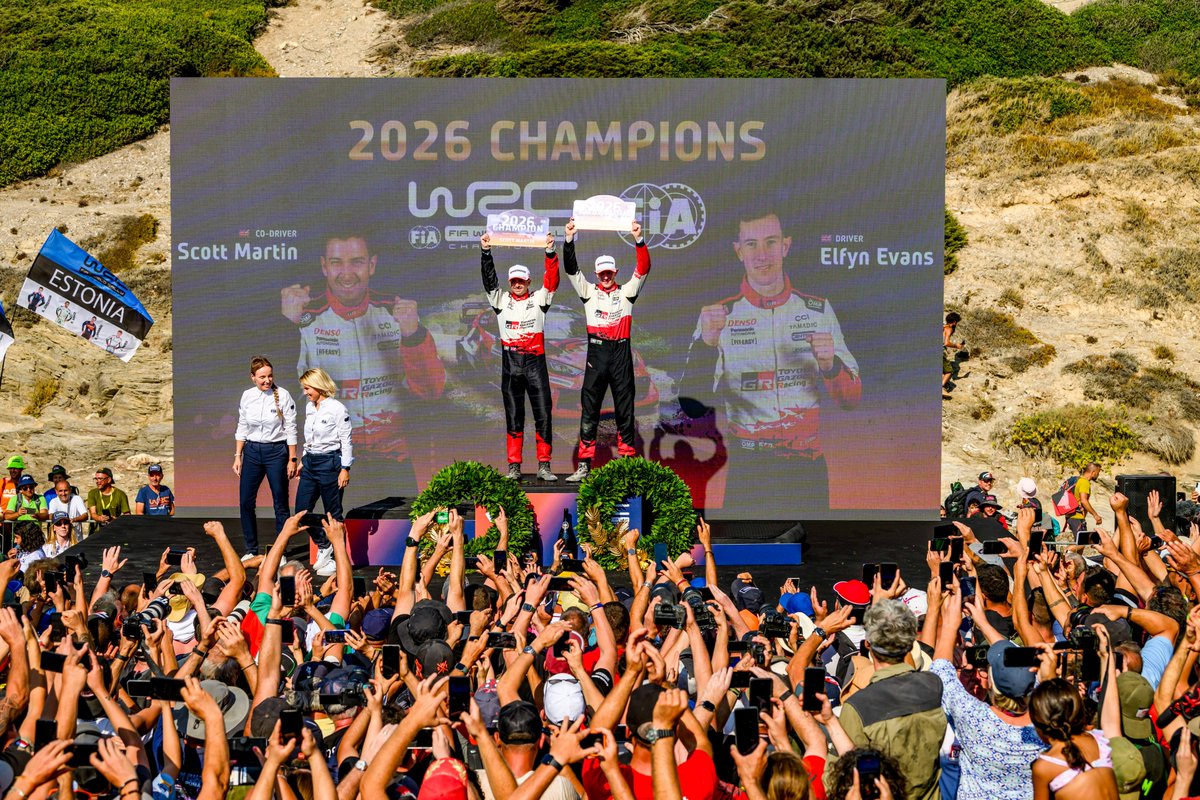 OfficialWRC's tweet photo. A moment in history 📸

#WRC | #RallyItaliaSardegna 🇮🇹 https://t.co/AseJY46Ktg