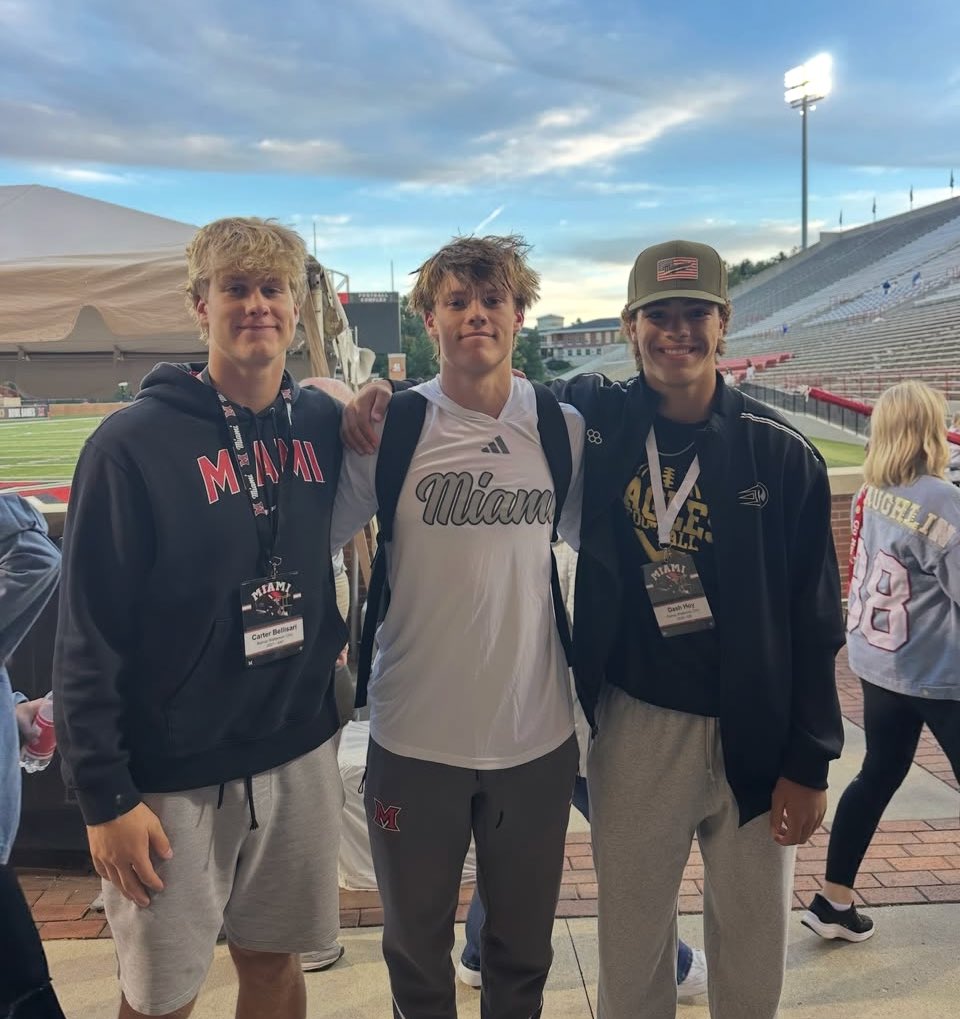 DashHoy2028's tweet photo. After an incredible game day visit with @MiamiOHFootball, I am extremely blessed to receive my first D1 offer from Miami University (Ohio). 🙏

Thank you to Coaches @a_ragland14 , @Brett_Meyer2, @HookEm_Drew and the Miami staff for believing in me. Thank you to my family, my coaches, and my teammates who have pushed me to be better every day.

#AGTG @BradMaendler @theohioplayers @scoutingohio @allentrieu @SWiltfong @GregSmithCFB @TheUCReport @Zack_Poff_MP @TylerStevens94 @prepredzoneOH @on3 @rivals @247recruiting @BWHSFootball1 @BWHS_Athletics