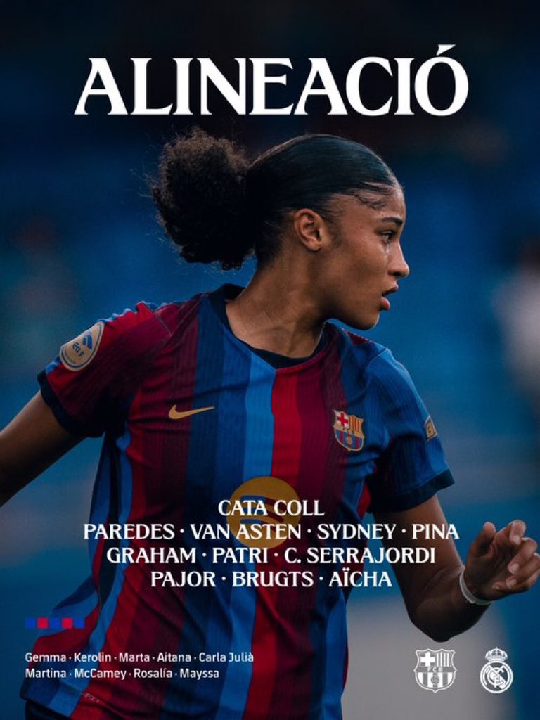 IamTravix's tweet photo. 🔵🔴 𝐌𝐀𝐓𝐂𝐇𝐃𝐀𝐘 🔴🔵

🏆 Liga F
⚔️ Barça Femení vs. Real Madrid Femenino
🏟️ Spotify Camp Nou
⏰ Sunday, 6 PM CET / 7 PM CEST

𝐓𝐇𝐄 𝐖𝐎𝐌𝐄𝐍'𝐒 𝐂𝐋𝐀𝐒𝐈𝐂𝐎! 🔥

#fcblive https://t.co/z8N1gnMAJZ