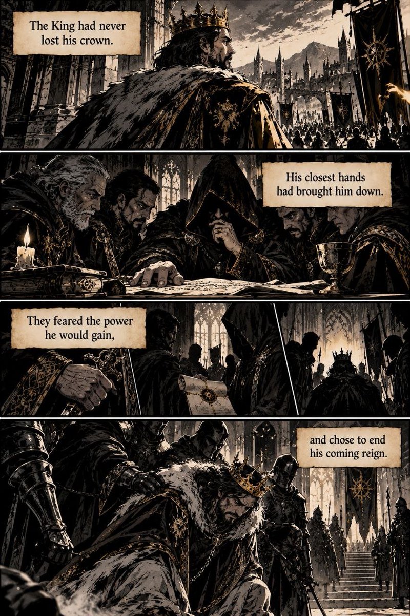Hallowkingsol's tweet photo. 👑 ACT II — THE AWAKENING
CHAPTER VII
The King was buried.
His name was erased.
His story was meant to end there.
It didn't.
📖 ACT I — Chapters I–VI  in the replies to the pinned post on our profile.
 ACT II continues in this thread.
The Awakening begins. 🎃👑 https://t.co/pQShtgVaKJ
