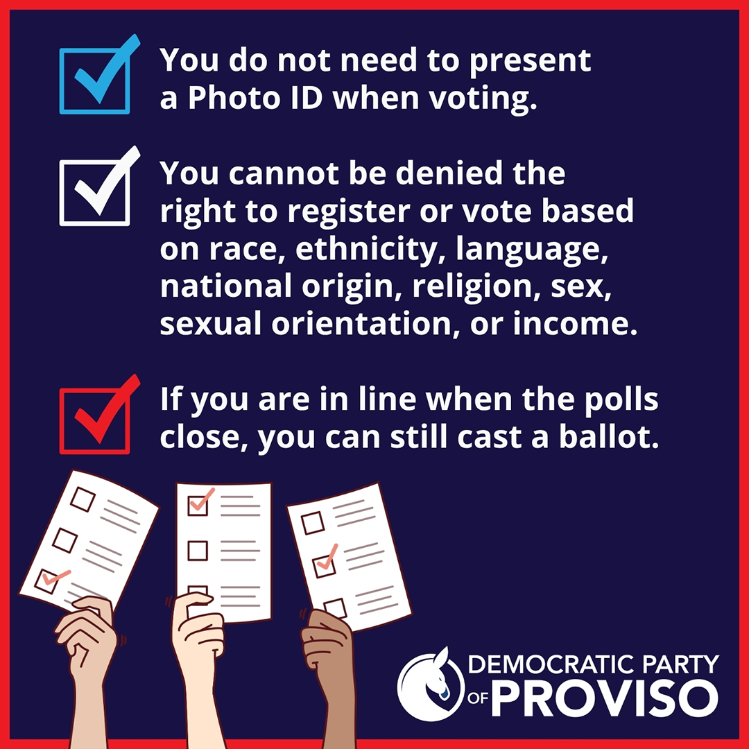 provisodems's tweet photo. Know your rights and protect your vote. Every eligible voter across Illinois deserves to cast their ballot with confidence, ease, and peace of mind. Check out these key legal protections to stay informed and empowered when heading to the polls. 💙✨ https://t.co/3w66Cri9jY