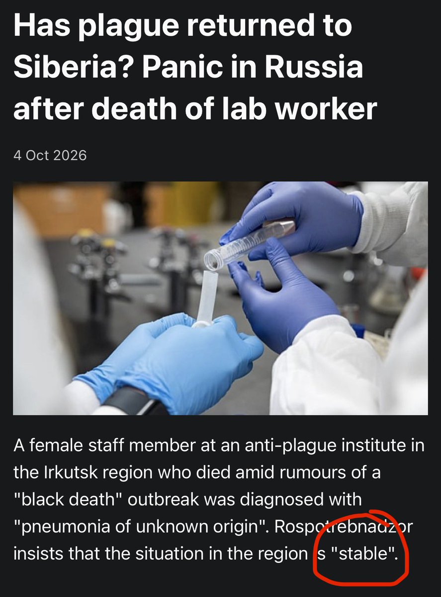 The_Real_ITDUDE's tweet photo. 2026 - Everything is stable with Plague outbreak in Irkutsk 
1986 - There is a minor leak in Chernobyl https://t.co/yf6XpCP9WE