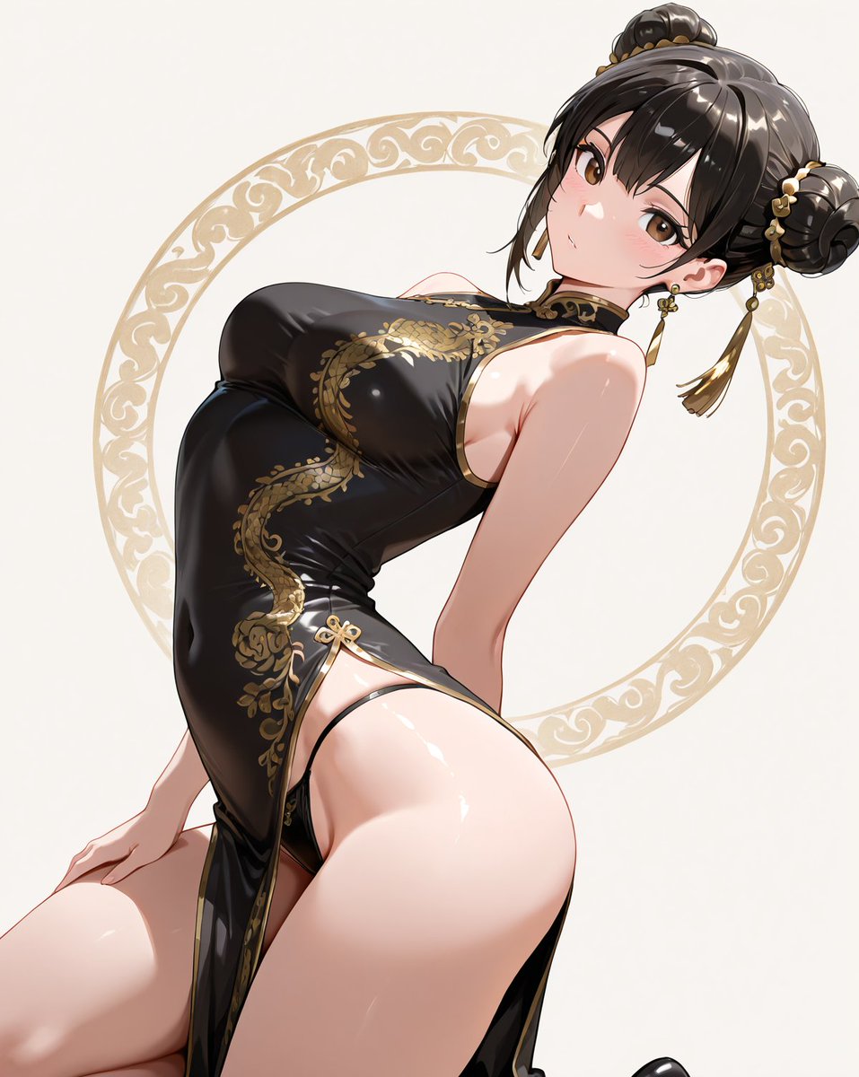 matcha_m_art's tweet photo. ポーズ検討。そってるといい
感じのカットになるね。
#黒髪　＃チャイナドレス https://t.co/ntJj1r0r2Y