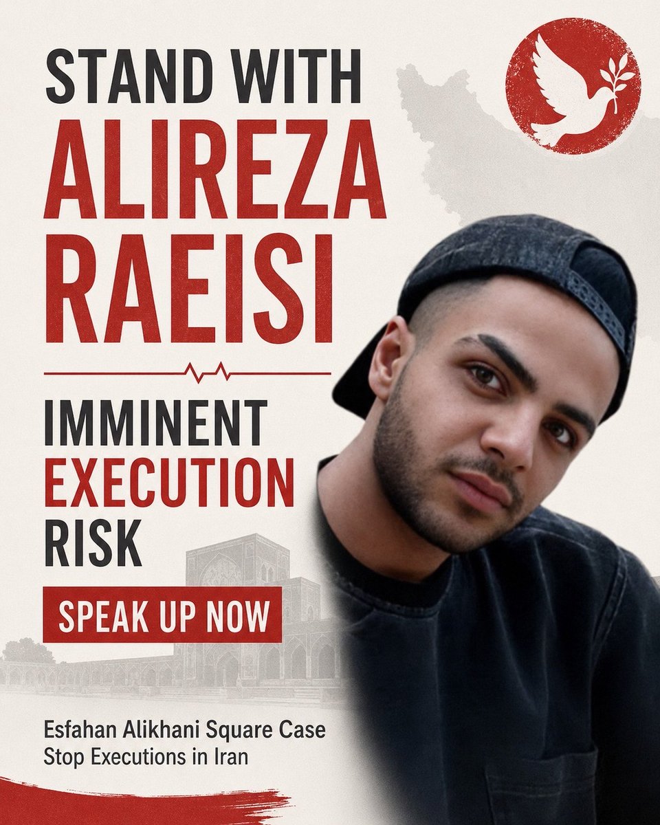 zazar61's tweet photo. 🚨 URGENT — SAVE ALIREZA DAEISI

Where is justice when a young Iranian faces the threat of execution?

#AlirezaRaeisi is reportedly at imminent risk of execution. His life is in danger. The world must not remain silent while the Islamic Republic continues its campaign of executions.

We demand:
🛑 An immediate halt to his execution.
⚖️ An end to judicial killings in Iran.
📢 Urgent international intervention to save his life.

@amnesty @UNHumanRights @hrw @IHRights @ICHRI @article19org @UN @UN_Women @Europarl_EN @EUCouncil @StateDept @RFKHumanRights @fidh_en @HengawO

SPEAK UP NOW. HIS LIFE MATTERS.

#StopExecutionsInIran #EndExecutionsInIran