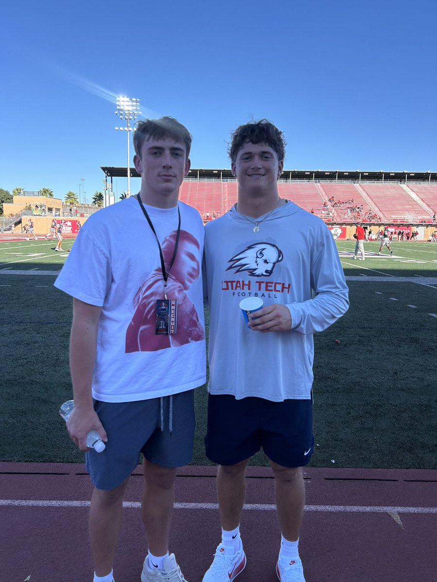 Brigg_Palmer's tweet photo. Had a great time watching @UtahTech_Fball vs @SUUFB_ in the rivalry game. Thank you @Hiltsch_Jake for having me out! https://t.co/dcll2cLdgF