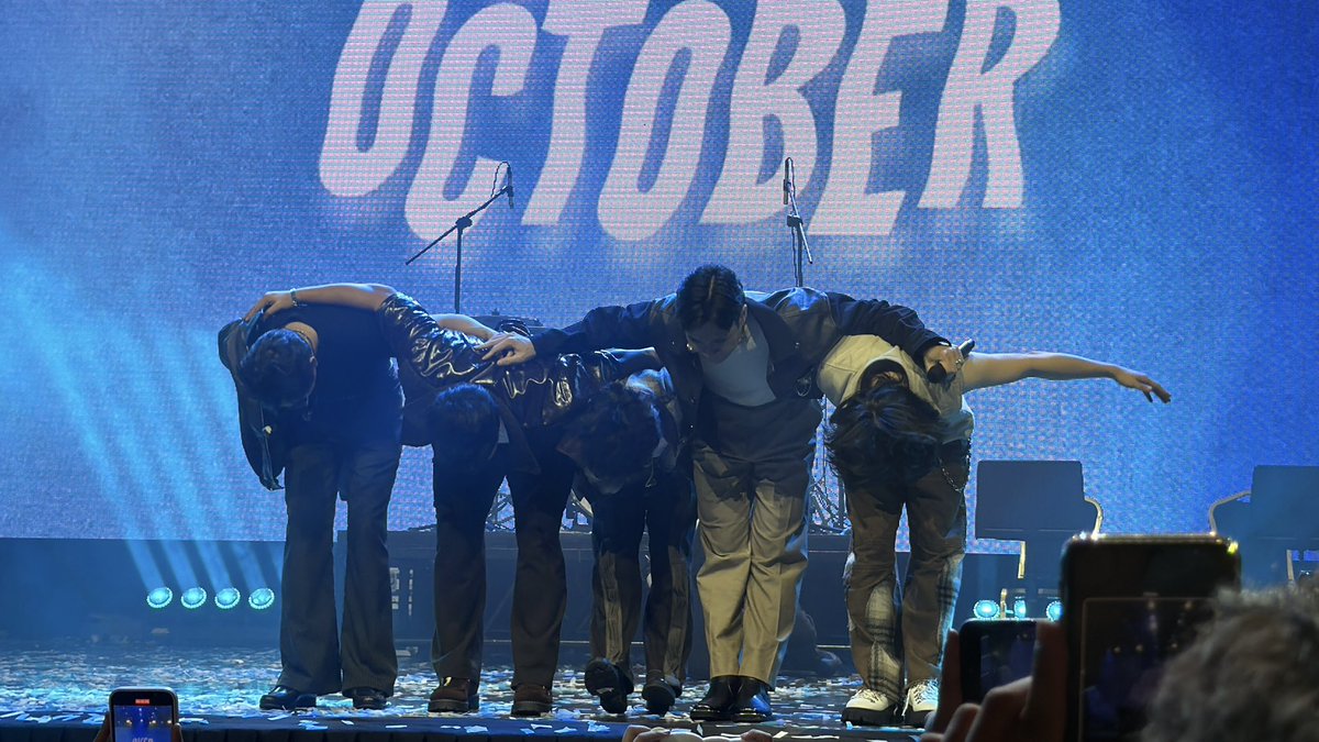 philconcerts's tweet photo. Over October marked 12 years of music with its biggest solo concert yet tonight at the New Frontier Theater, bringing the Octobears together for a night of songs, memories, and celebration. The milestone show traced the band’s journey across its catalog, revisiting music that has soundtracked different chapters of its story while looking ahead to what comes next.

The anniversary celebration also brought Benny of The Ridleys, Ena Mori, Angela Ken, and Apo Hiking Society’s Jim Paredes and Boboy Garrovillo joining @overoctoberph onstage.

Running alongside the celebration was a bittersweet farewell. After 12 years behind the drums, Janessa performed her final concert with Over October, sharing the stage with Josh, Anton, Lua, and Joric for the last time as a five-piece. “Big thank you to you, boys, for 12 years. It’s not easy—leaving. Thank you for choosing me to be your drummer,” she told her bandmates, reflecting on the years they spent building the band together.

Janessa also turned her gratitude toward the Octobears, recognizing the community that has grown alongside Over October throughout its 12-year journey. “Literally, you made this. We are standing here because of you,” she told the crowd.

Over October closed the celebration with “Ikot” and “Kaakit-Akit,” giving the Octobears a final sing-along before the band took its last bow at the New Frontier Theater.