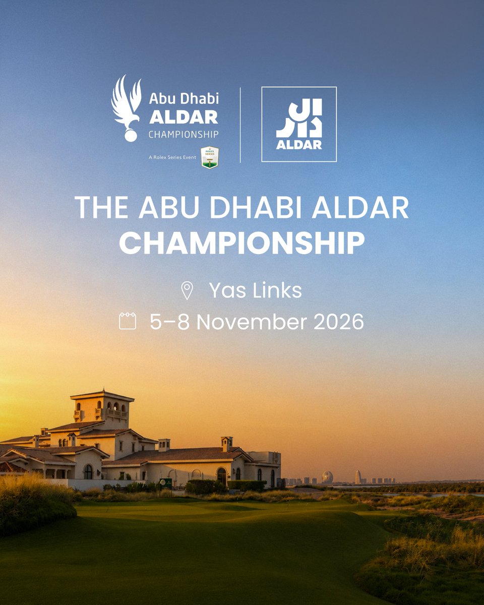 aldar's tweet photo. Aldar has been named Title Partner of the Abu Dhabi Championship, marking the next chapter in its relationship with the DP World Tour. https://t.co/nYx0WSWtyB