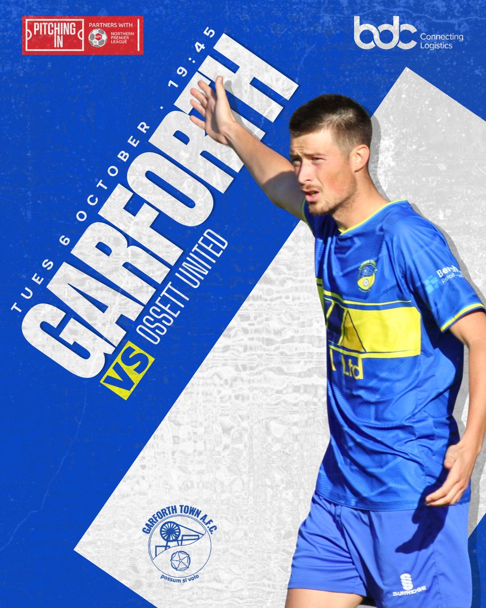 TheGarforthTown's tweet photo. 𝙉𝙀𝙓𝙏 𝙐𝙋
The games keep on coming...
On Tuesday we're back at the BD Community Stadium again for a West Yorkshire derby.
KO 7.45pm
Adults £10, Cons £7, U16 £3, U3 FREE
#nonleague #garforth #groundhopping https://t.co/3WpG3Mr2IT