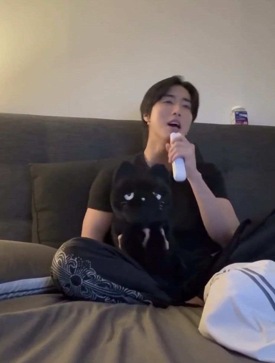 KRYMSKZ's tweet photo. Also the bed frame not being the same as usual, looking a lot bigger + the cat plush...hm....is this Minho's bed.........I mean it would make sense

Or maybe he is in a hotel but having that cat plush AAAAH you know casually having a cat plushie with him all the time https://t.co/7il32sn48C