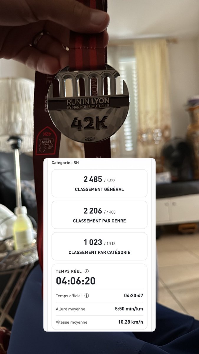saladiin69's tweet photo. Premier marathon et je voulais le faire dans ma ville 🏅

42km195 du Run in Lyon en 4h06.

« Vrai lyonnais ne s’arrête pas au 42 »

Plus jamais ! (Jusqu’au prochain… 👀)

#Lyon https://t.co/Xo7nwJI2YT