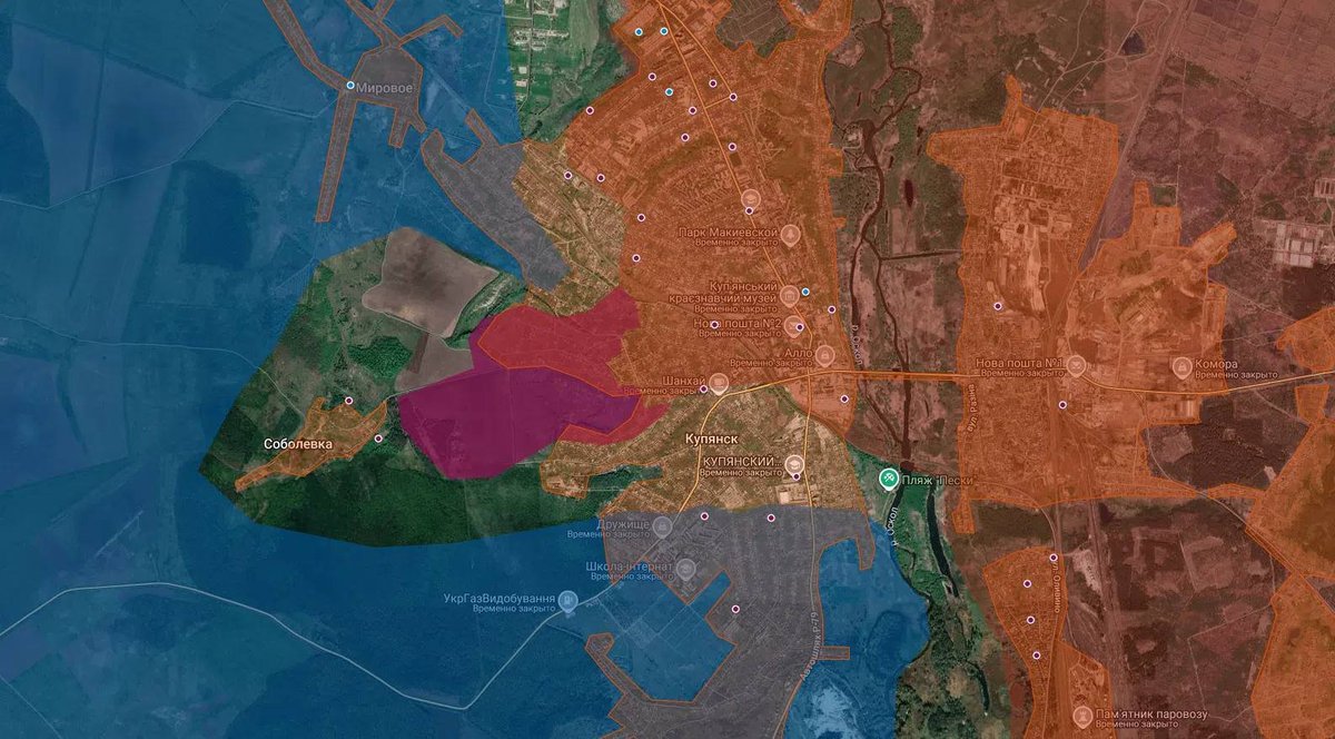 WarHunter2222's tweet photo. Kharkiv Region

🇷🇺 In the Kupiansk direction, the Russian Armed Forces have advanced towards the village of Sobyevka. https://t.co/0BKfXVVOUm