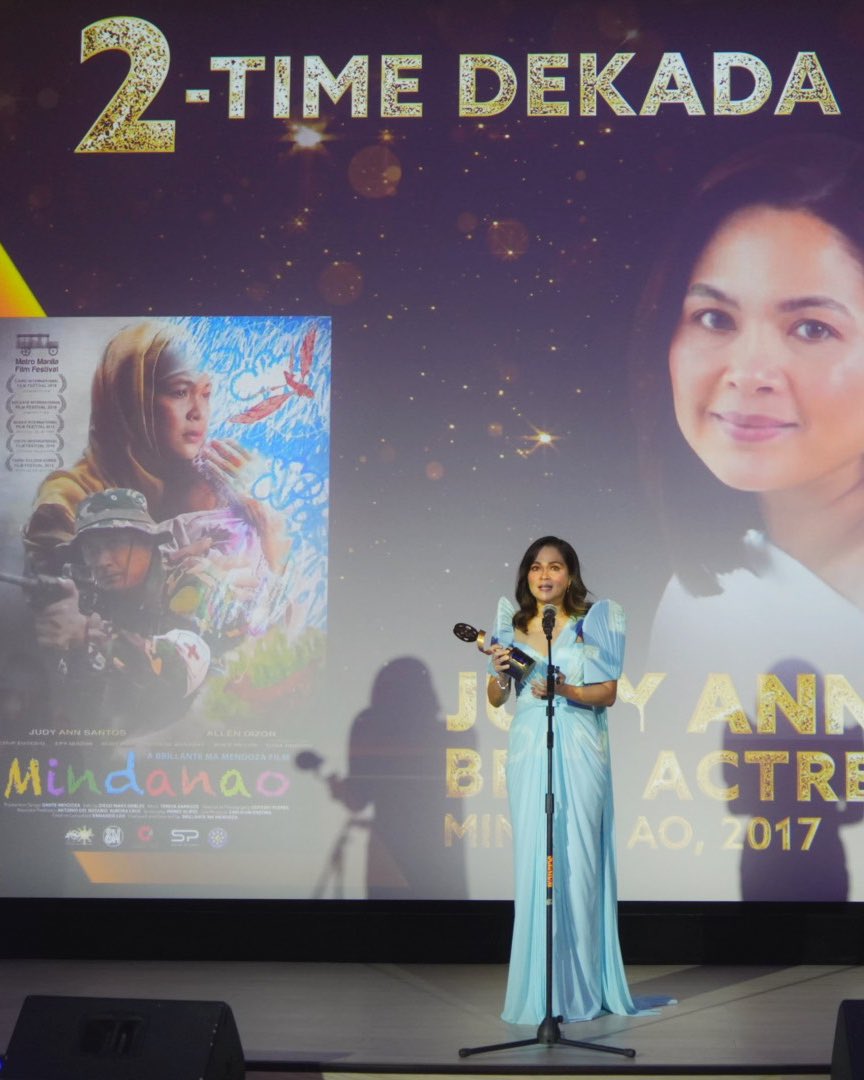 officialjudayph's tweet photo. Proud and grateful! Maraming salamat sa Golden Screen Awards for this recognition for Judy Ann Santos, and her exceptional performance in Mindanao. ❤️✨

#JudyAnnSantos https://t.co/iF31TGNY2J