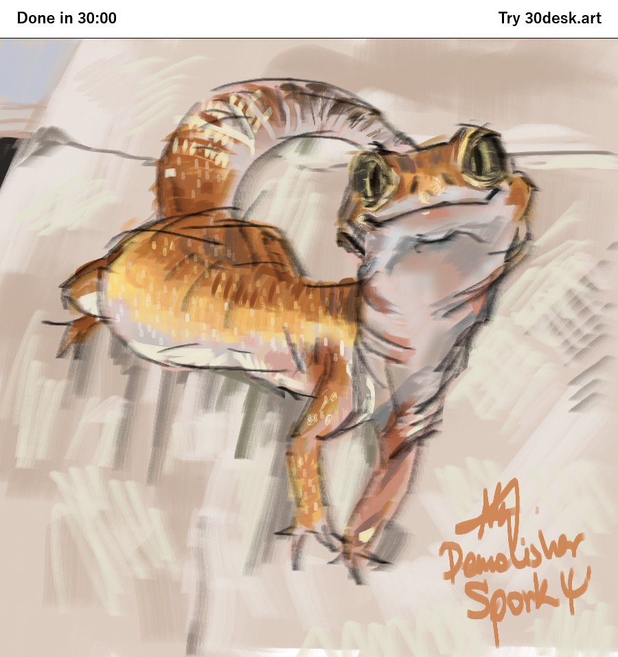 demolisherspork's tweet photo. gecko! #30desk https://t.co/oVieLOqsPm