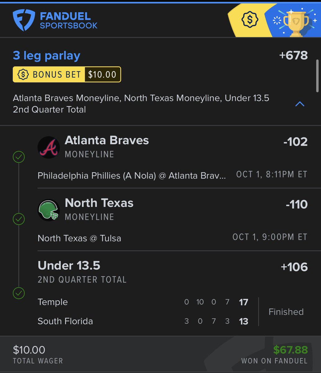 SharpHustle_'s tweet photo. Cash another @OddsJam parlay🤑

Every bonus bet I get I turn to the parlay tool, filter the book with the bet and find a parlay I like

Each leg is shown based on EV value and liquidity based on markets. I have hit more parlays since this tool dropped then I did my on my own ever😭😭😭

Truly a game changer!!!