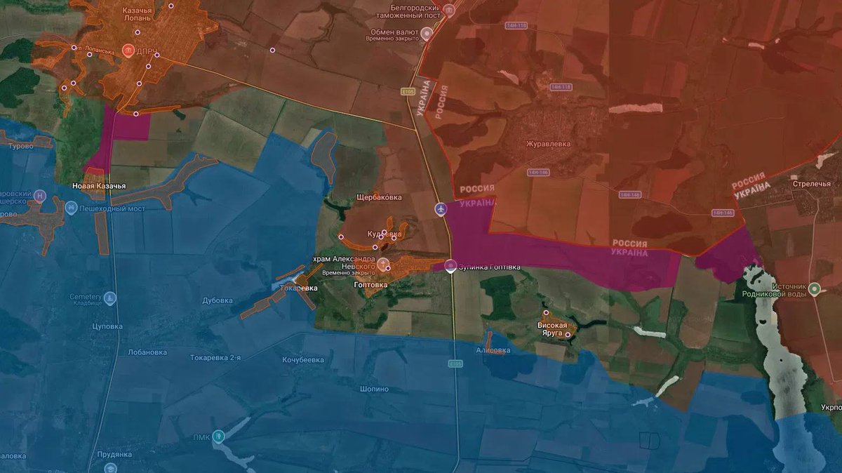 WarHunter2222's tweet photo. Kharkiv Region

🇷🇺 In the Kharkiv direction, the Russian Armed Forces have secured positions on the northern outskirts of Nova Kazachia, and have also occupied several wooded areas approaching Vysoka Yaruga. They have not been able to establish a foothold in the settlement itself.